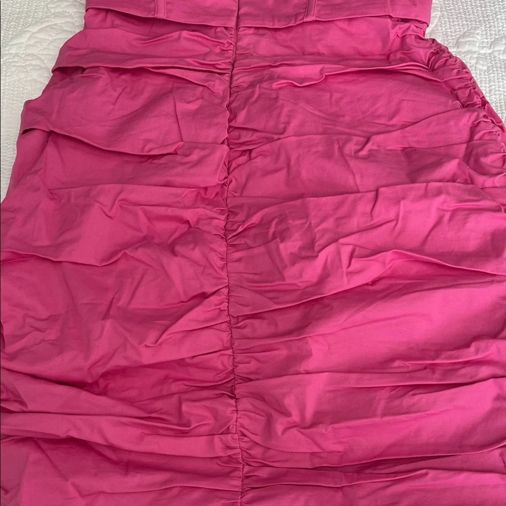 Oh Polly Hot Pink Ruched Mini Dress - Picture 6 of 8